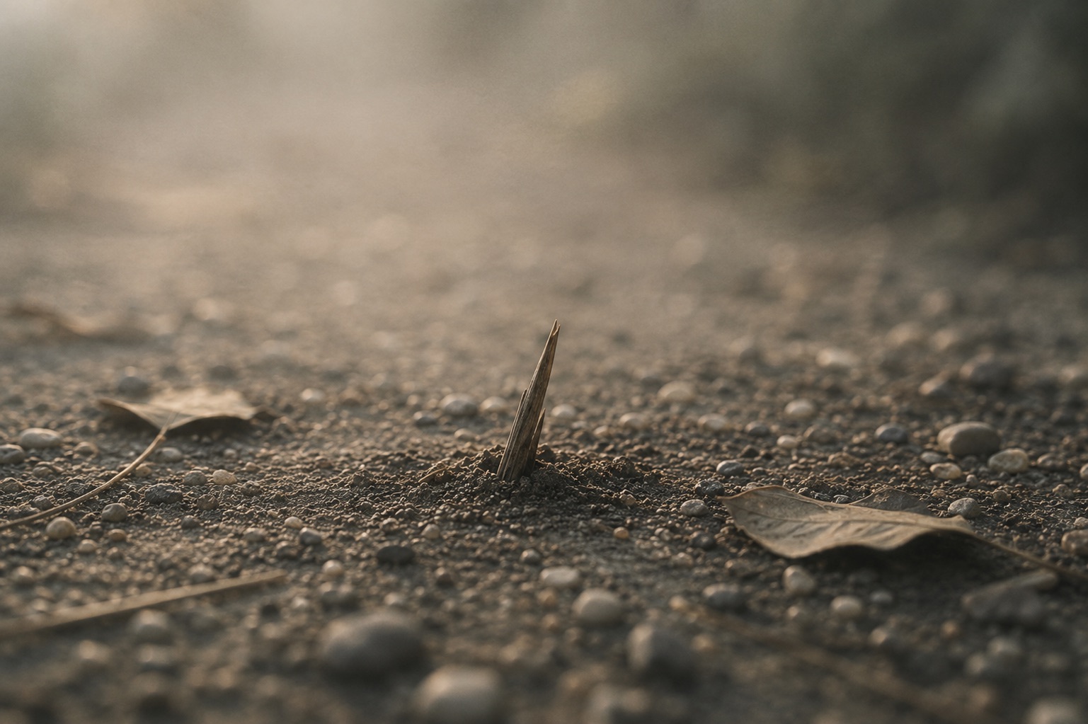 A single splinter resting on skin, a small mark left by the path walked