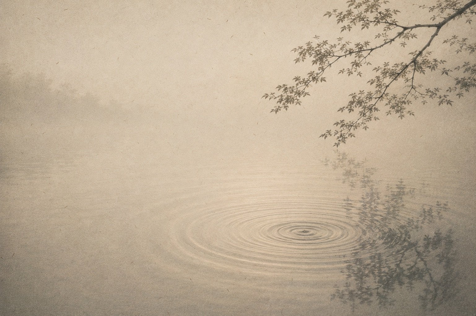 Concentric ripples spreading softly across still water