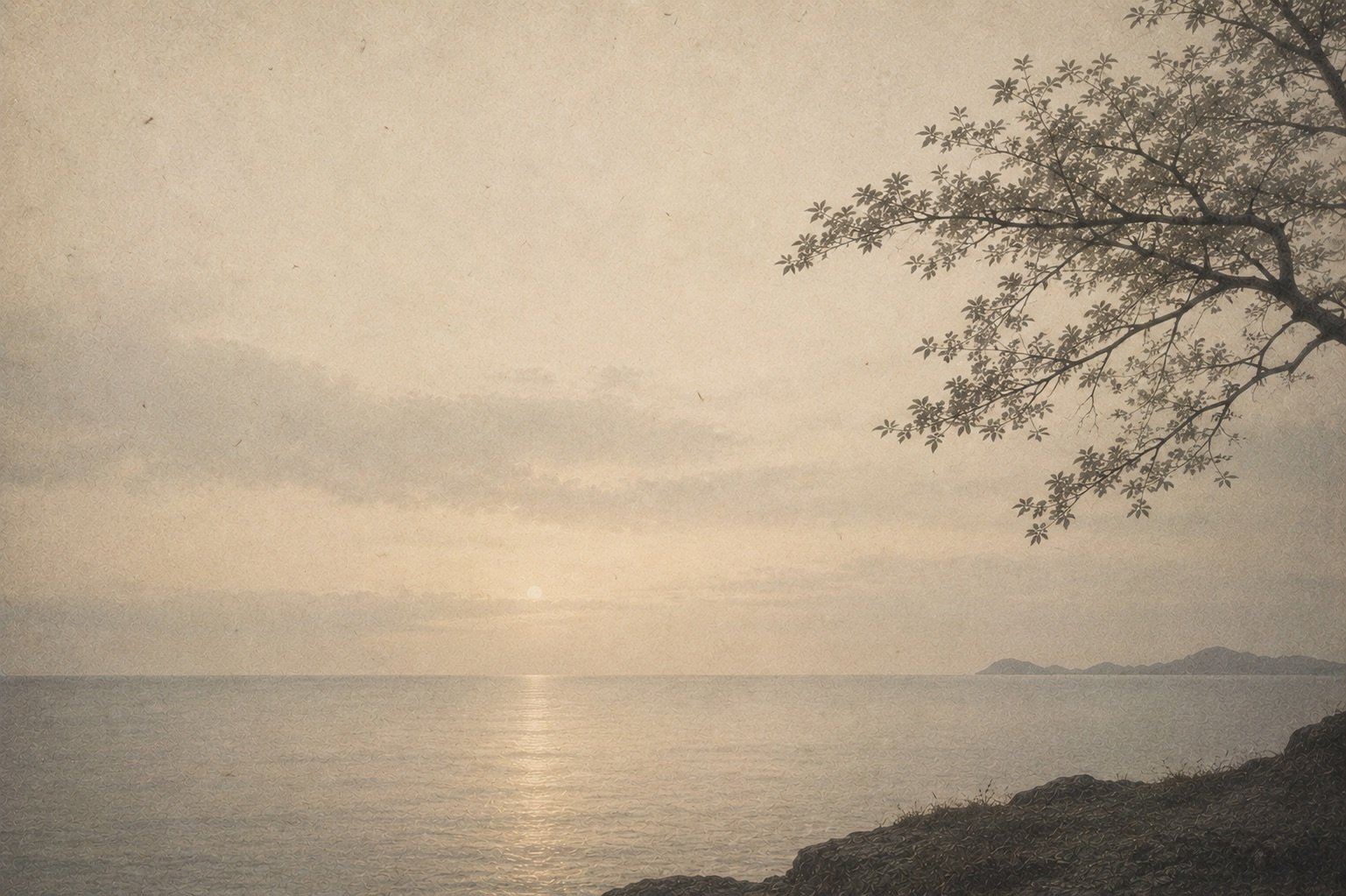 A wide, open horizon where sea meets sky